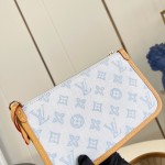 Louis Vuitton CarryAll PM Monogram Origine Bleu Courrier Shoulder Bag M27532 Front View