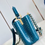 Louis Vuitton Capucines Mini  Crocodile Embossed Gold Diamond Handbag M13737 Front View