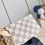 Louis Vuitton N40855 All In BB Handbag in Damier Azur Canvas with Leather Trim