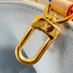 Louis Vuitton N40855 All In BB Handbag in Damier Azur Canvas with Leather Trim