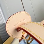 Louis Vuitton N40855 All In BB Handbag in Damier Azur Canvas with Leather Trim