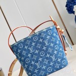  Louis Vuitton M28107 All In BB Bucket Bag in Monogram Denim with Leather Trim