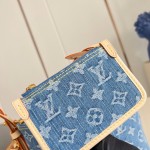  Louis Vuitton M28107 All In BB Bucket Bag in Monogram Denim with Leather Trim