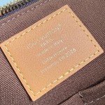 Louis Vuitton Needle Handbag M28116 Monogram Canvas Shoulder Bag with Leather Trim