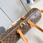 Louis Vuitton Needle Handbag M28116 Monogram Canvas Shoulder Bag with Leather Trim