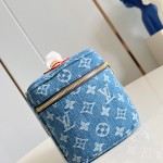 Louis Vuitton M27946 Nice Mini Cosmetic Pouch in Monogram Denim with Leather Trim