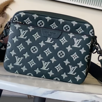Louis Vuitton - Trio Messenger Bag Monogram Shadow Embossed Calf Leather Messenger
